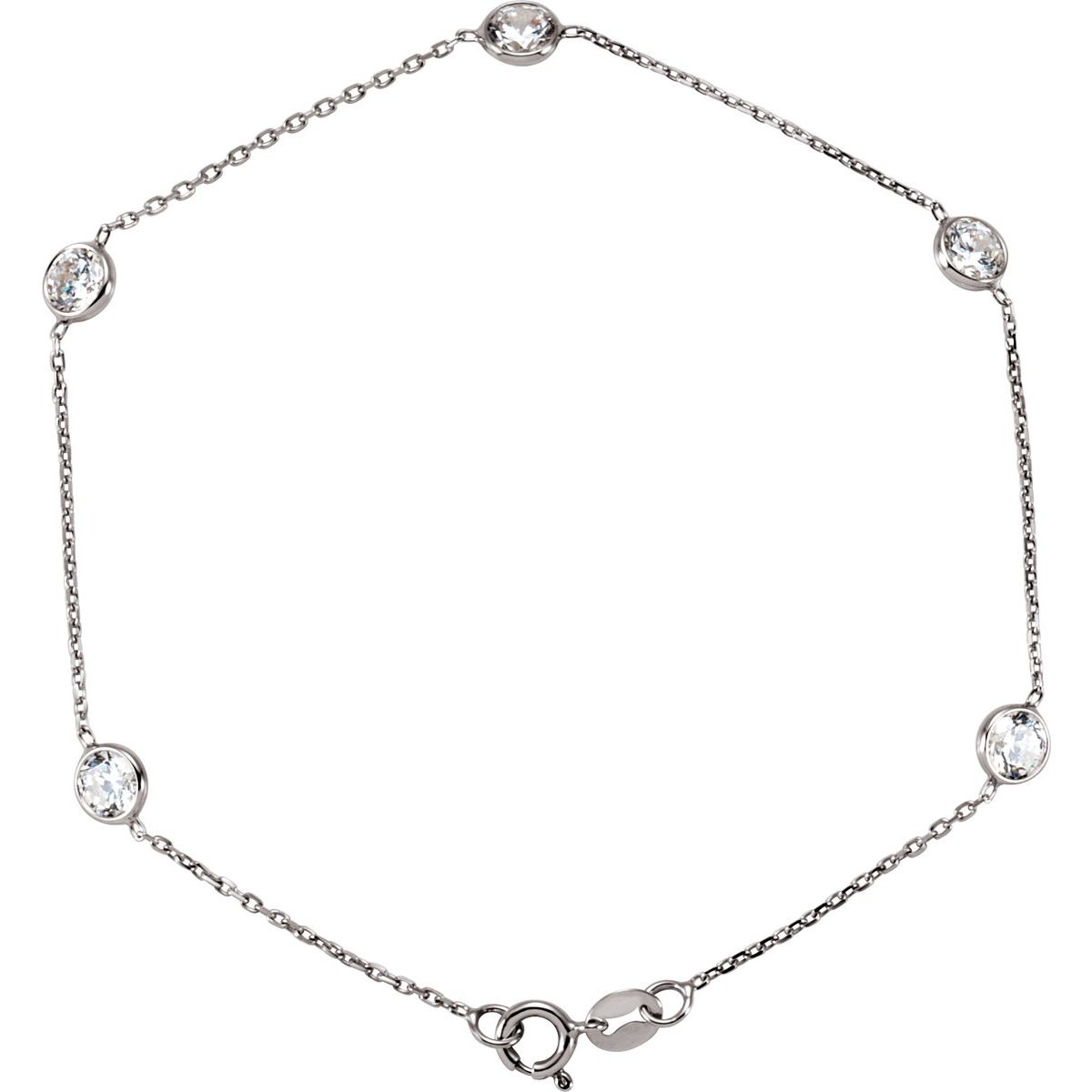 Bezel-Set Station Bracelet - Series CH191