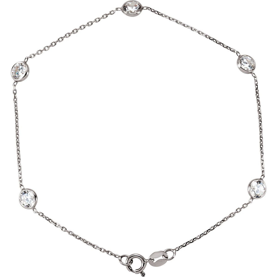 Bezel-Set Station Bracelet - Series CH191