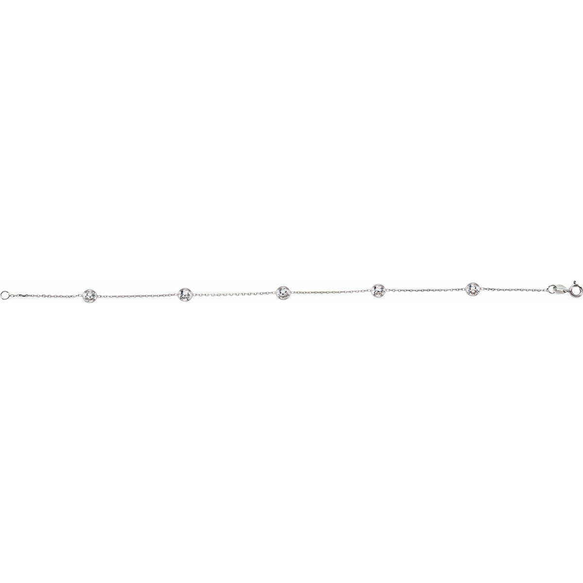 Bezel-Set Station Bracelet - gallery - Series CH191
