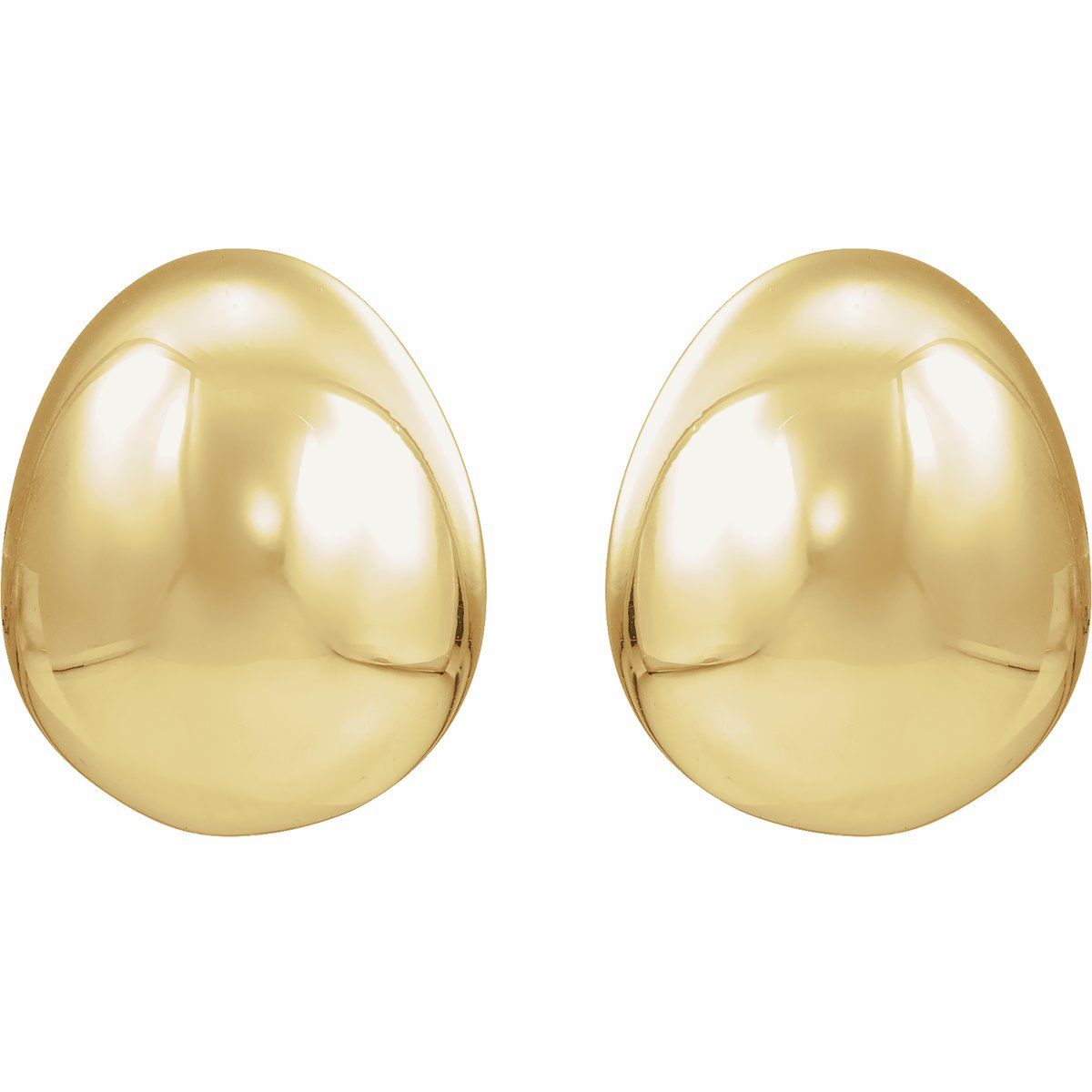 Electroform Puffed Ball Stud Earrings (15 X 11.7 Mm)