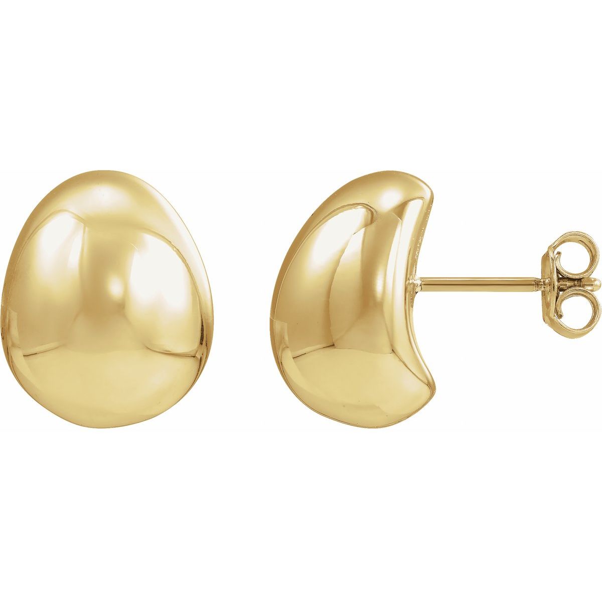 Natural Electroform Puffed Ball Stud Earrings (15 X 11.7 Mm)