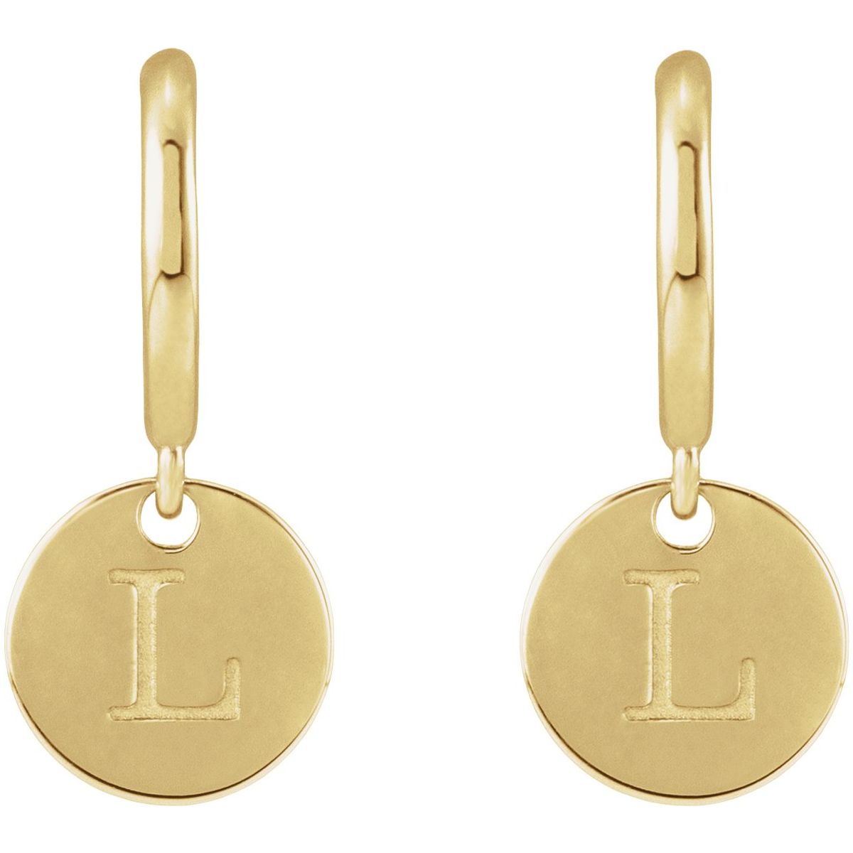 Engravable Disc Hoop Earrings (18.6 X 8 Mm)