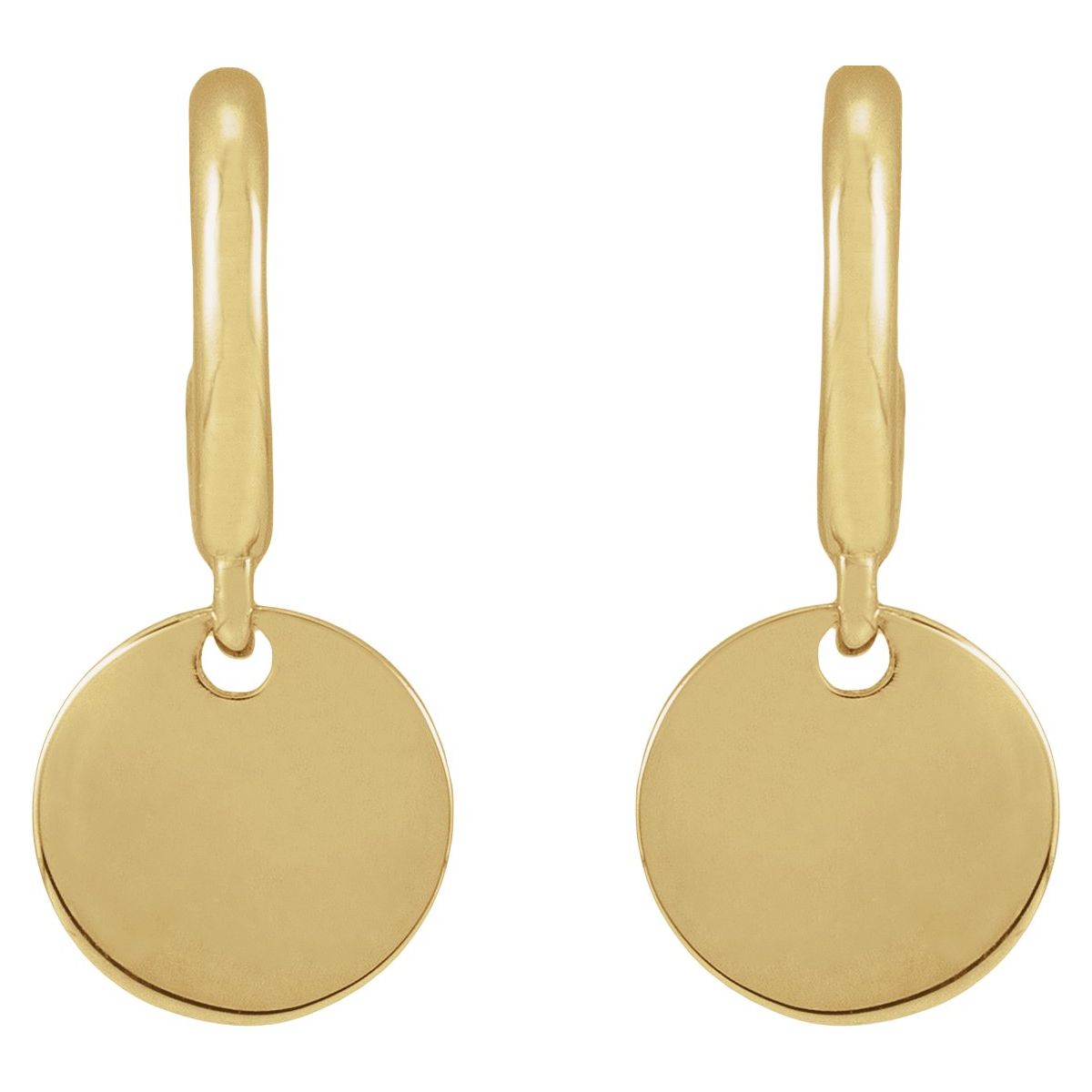 Engravable Disc Hoop Earrings (18.6 X 8 Mm)