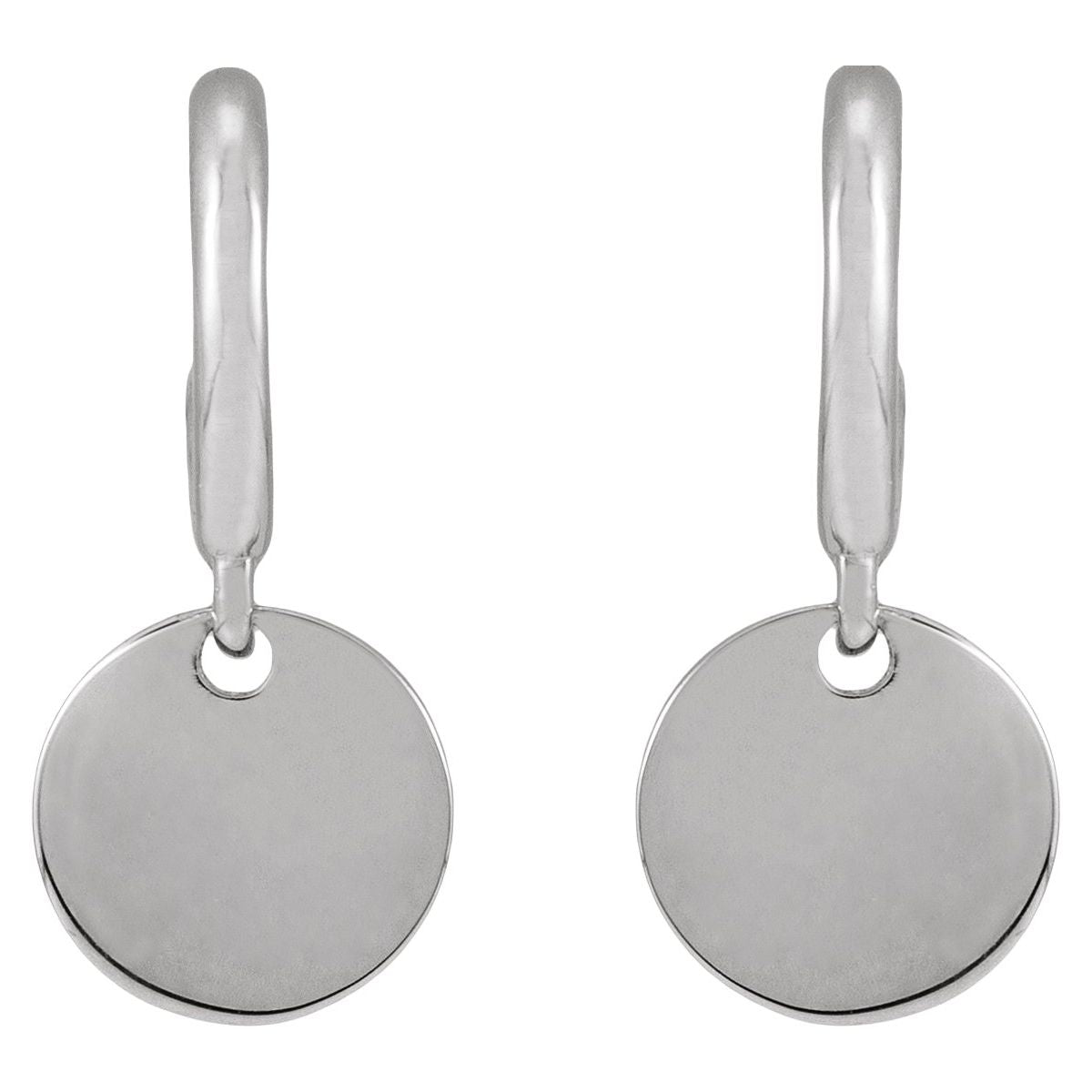 Engravable Disc Hoop Earrings (18.6 X 8 Mm)