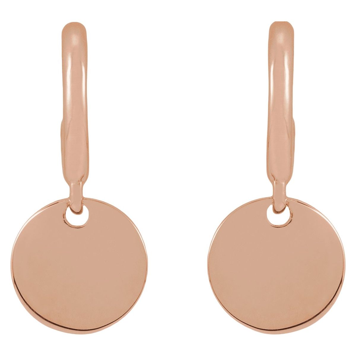 Engravable Disc Hoop Earrings (18.6 X 8 Mm)
