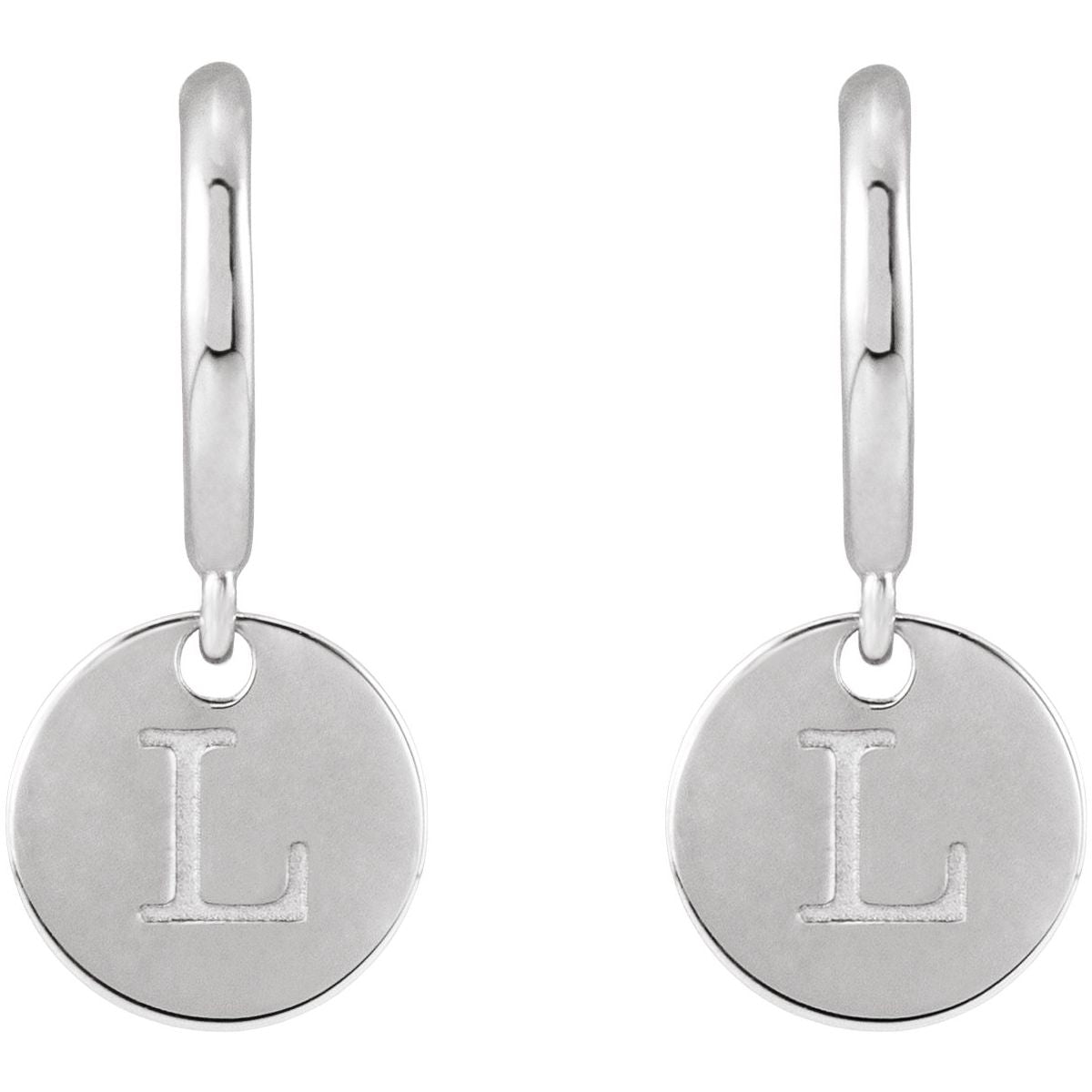 Engravable Disc Hoop Earrings (18.6 X 8 Mm)