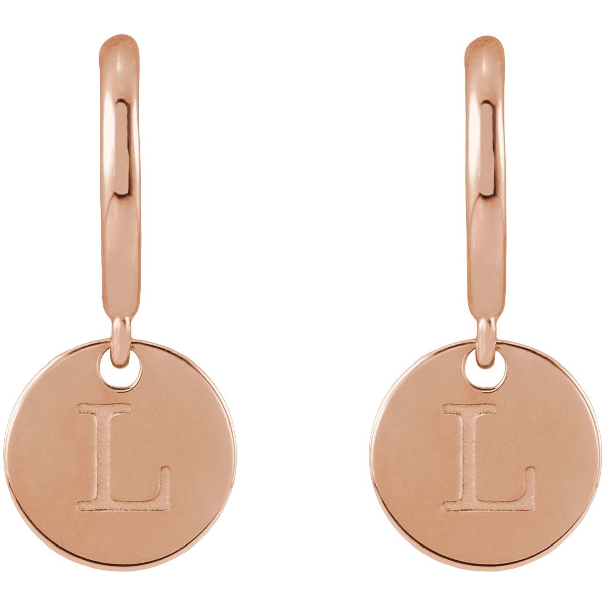 Engravable Disc Hoop Earrings (18.6 X 8 Mm)