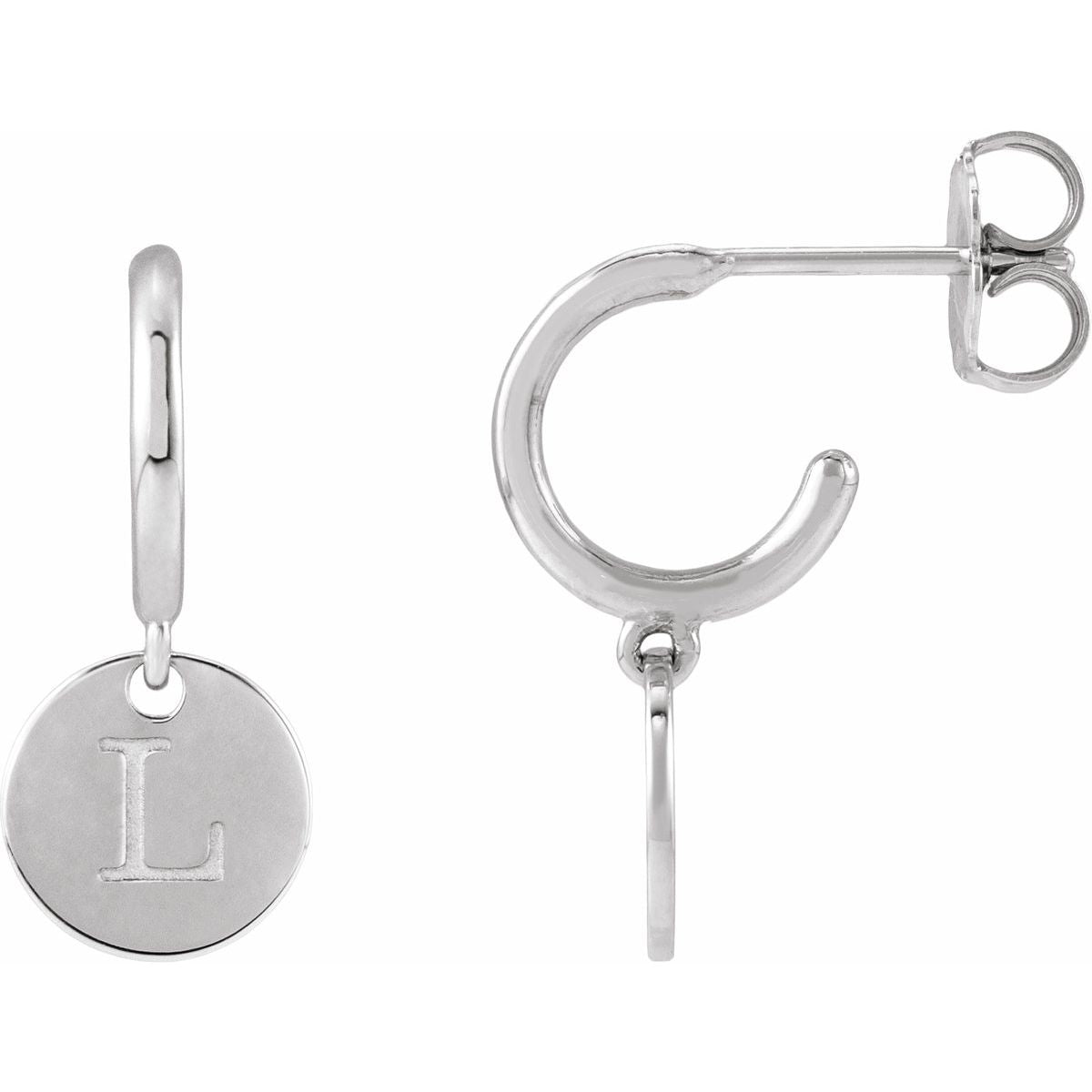 Engravable Disc Hoop Earrings (18.6 X 8 Mm)