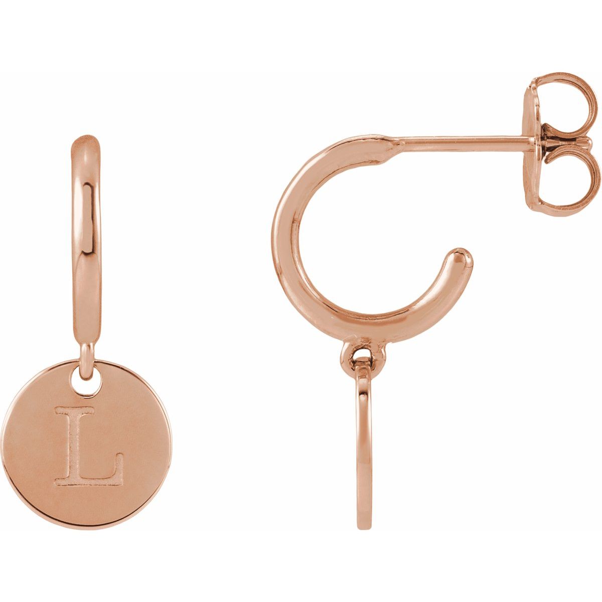 Engravable Disc Hoop Earrings (18.6 X 8 Mm)