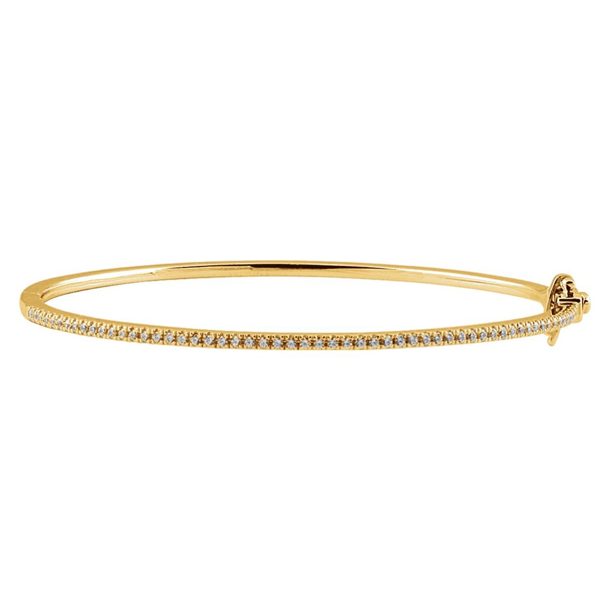 Pavé-Style Bangle Bracelet - 14K Yellow Gold - Series 651607