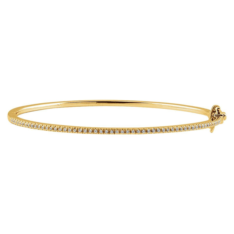 Pavé-Style Bangle Bracelet - 14K Yellow Gold - Series 651607