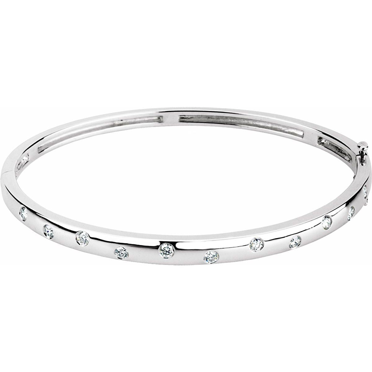 Accented Hinged Bangle Bracelet (3.9 Mm) - gallery - Series 60890