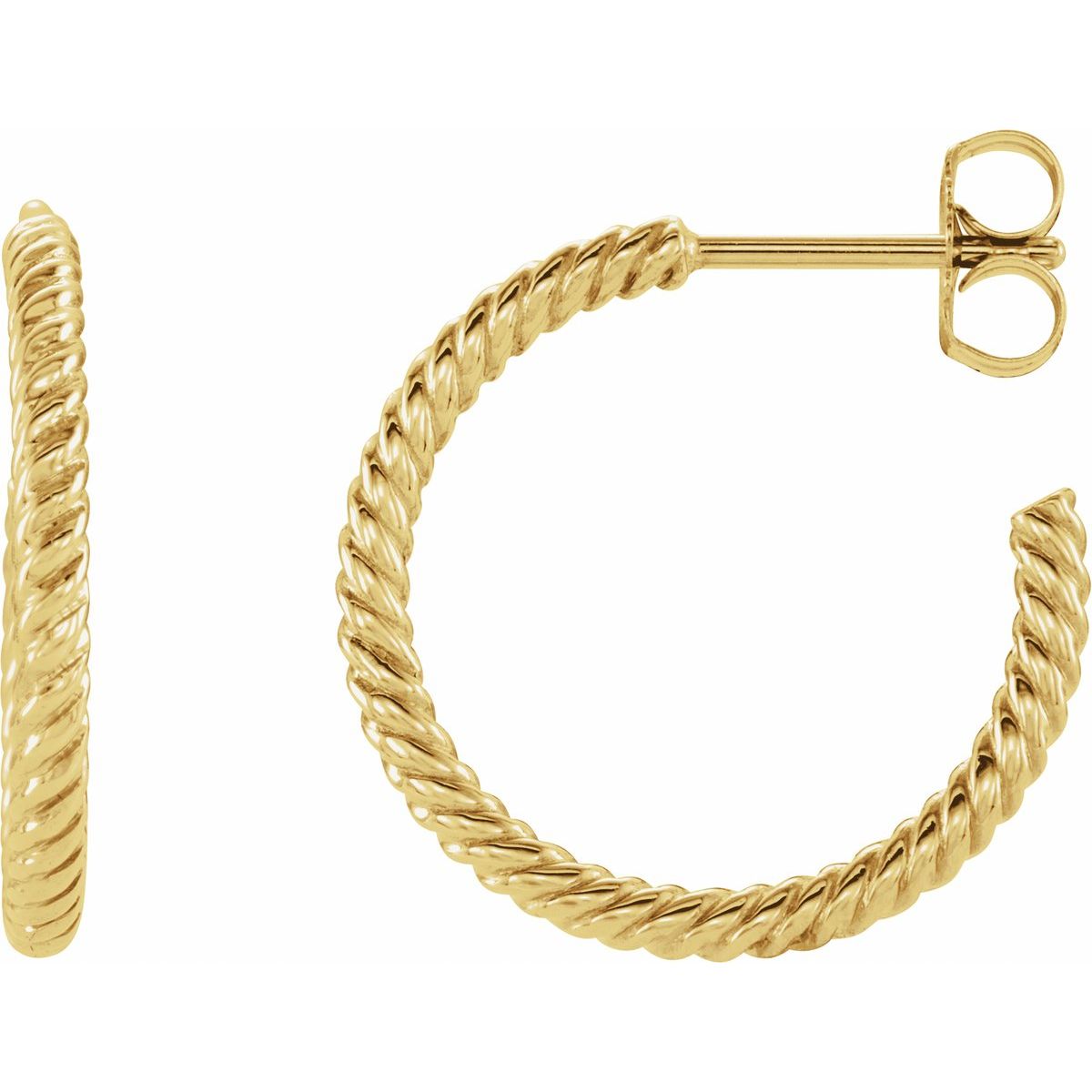 Natural Rope Hoop Earrings (17 Mm)