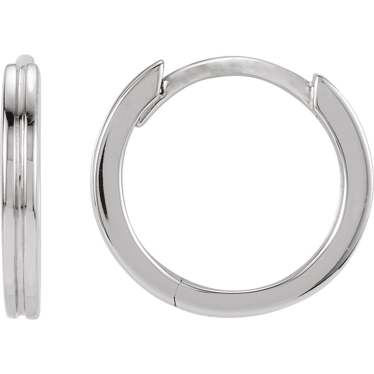Grooved Huggie Hoop Earrings (10.3 Mm)
