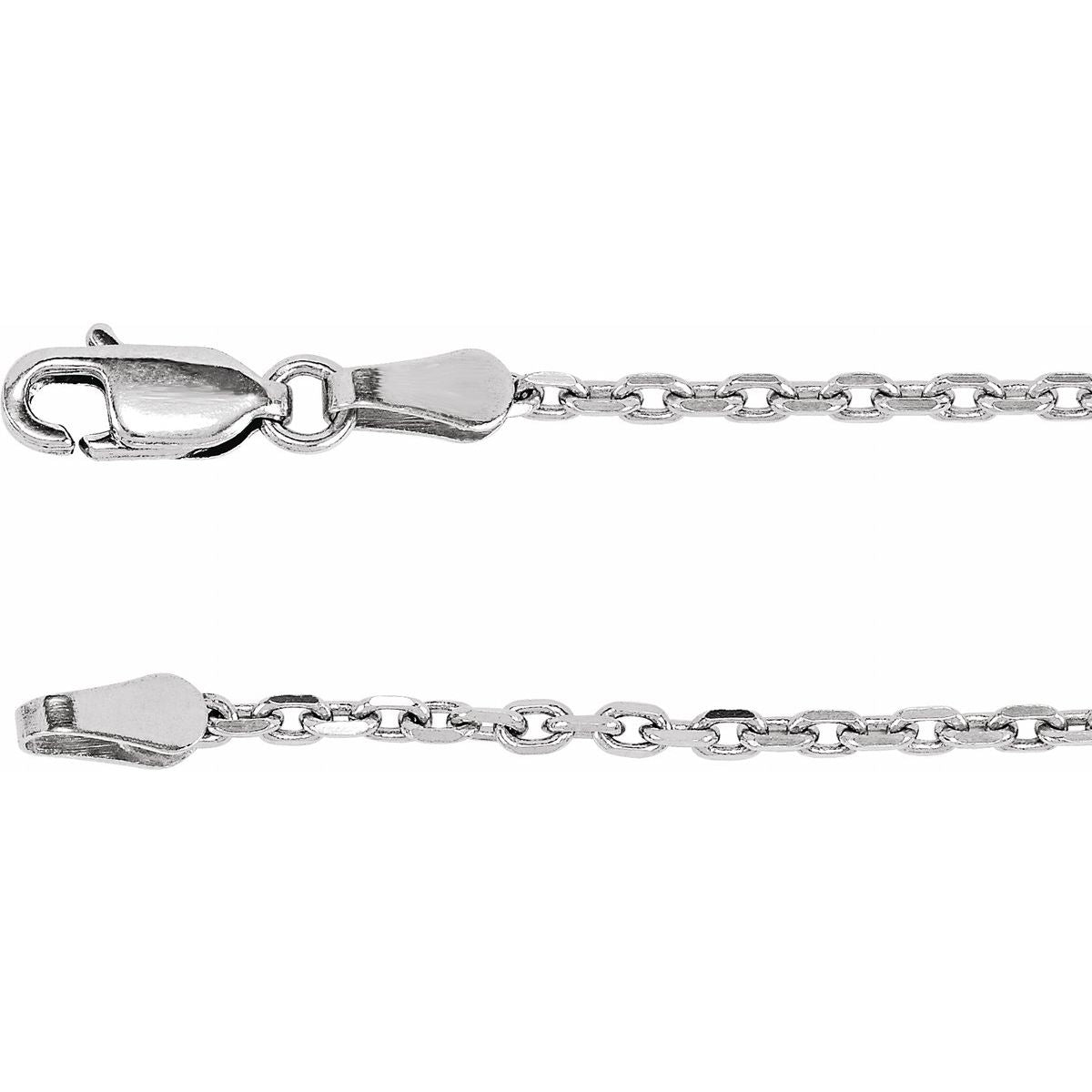 Diamond-Cut Cable Chain Bracelet (2 Mm / 7 In) - 14K White Gold - Series CH524