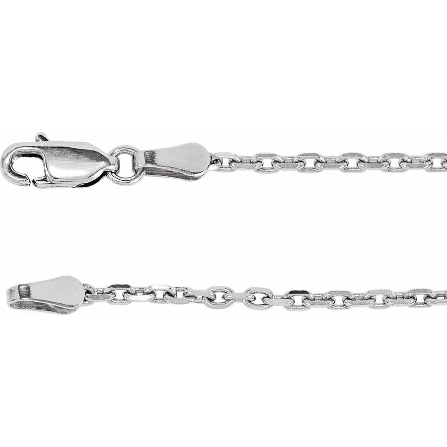 Diamond-Cut Cable Chain Bracelet (2 Mm / 7 In) - 14K White Gold - Series CH524