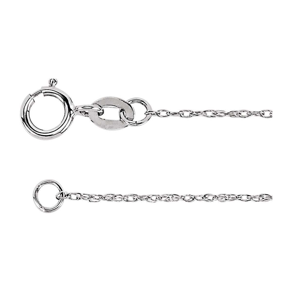 1 mm Rope Chain Bracelet (1 Mm / 7 In) - Rhodium-Plated Sterling Silver - Series CH12