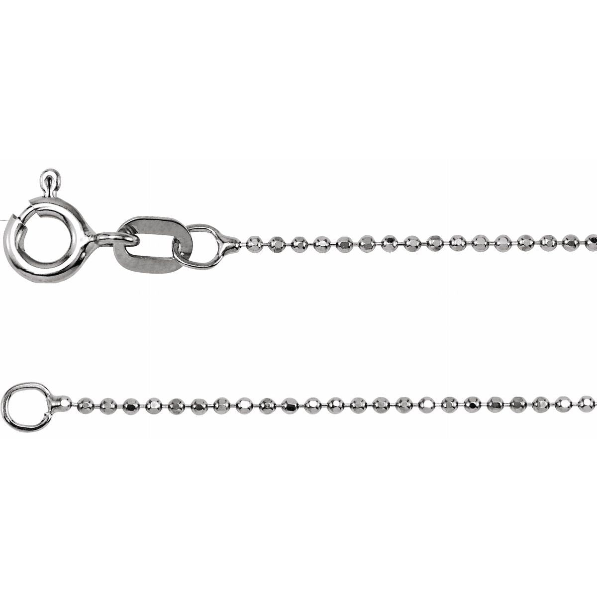 1 mm Diamond-Cut Bead Chain Bracelet (1 Mm / 7 In) - 14K White Gold - Series CH227
