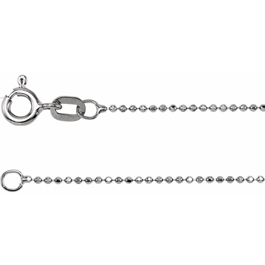 1 mm Diamond-Cut Bead Chain Bracelet (1 Mm / 7 In) - 14K White Gold - Series CH227