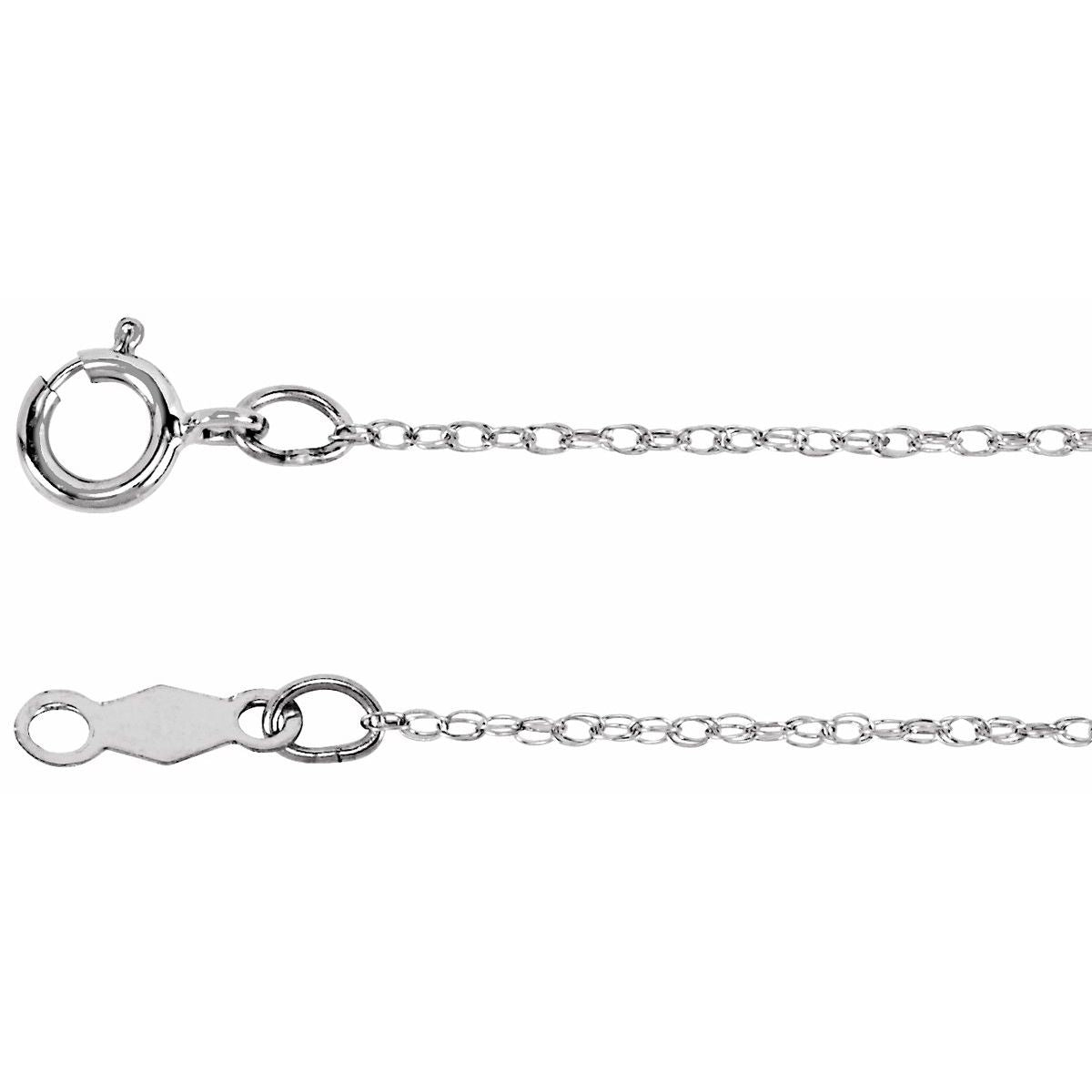 1.25 mm Rope Chain Bracelet (.75 Mm / 7 In) - 14K White Gold - Series CH468