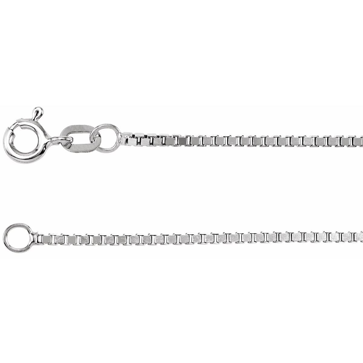1.3 mm Diamond-Cut Box Chain Bracelet (1.3 Mm / 7 In) - 14K White Gold - Series CH489