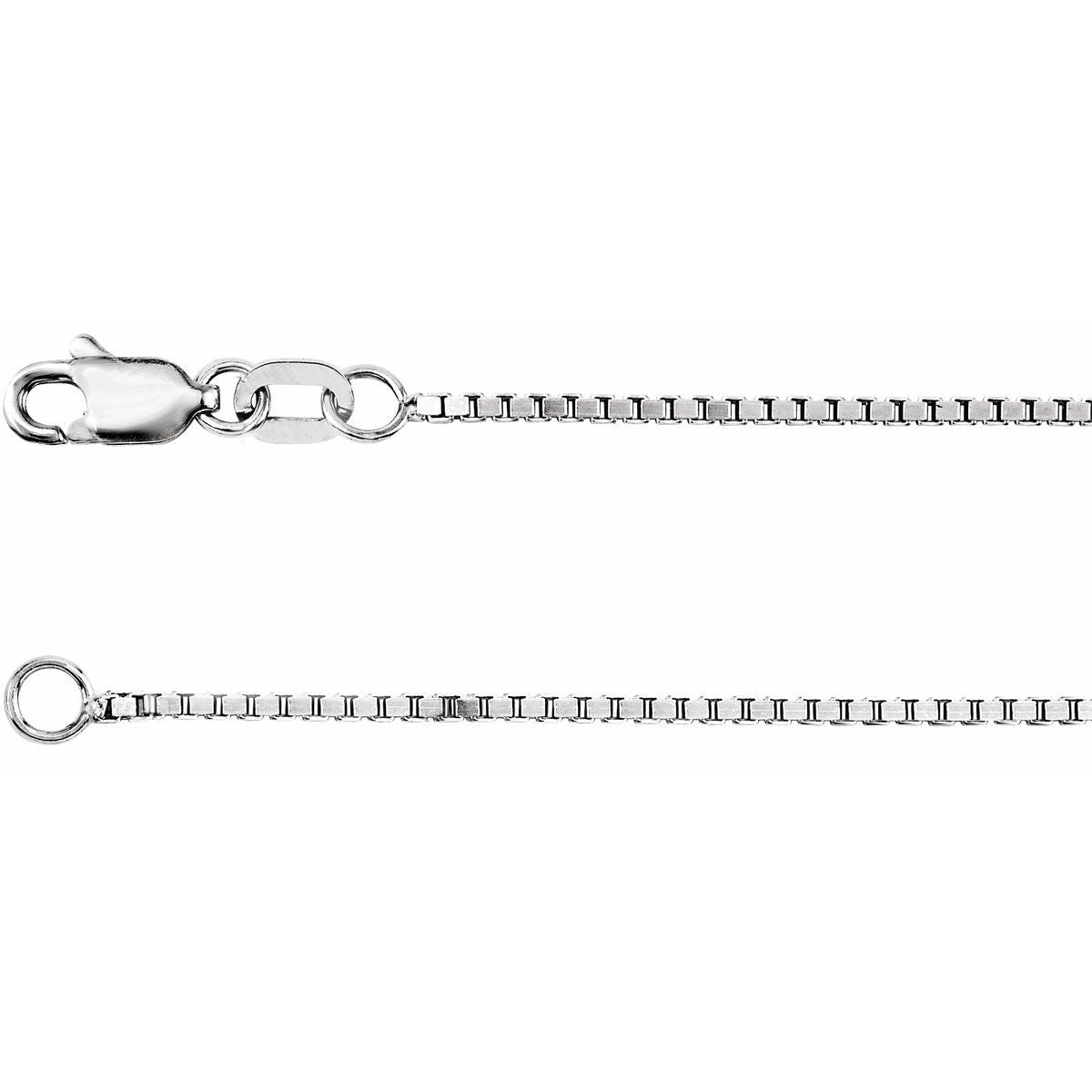 Box Chain Bracelet (1 Mm / 7 In) - 14K White Gold - Series CH618