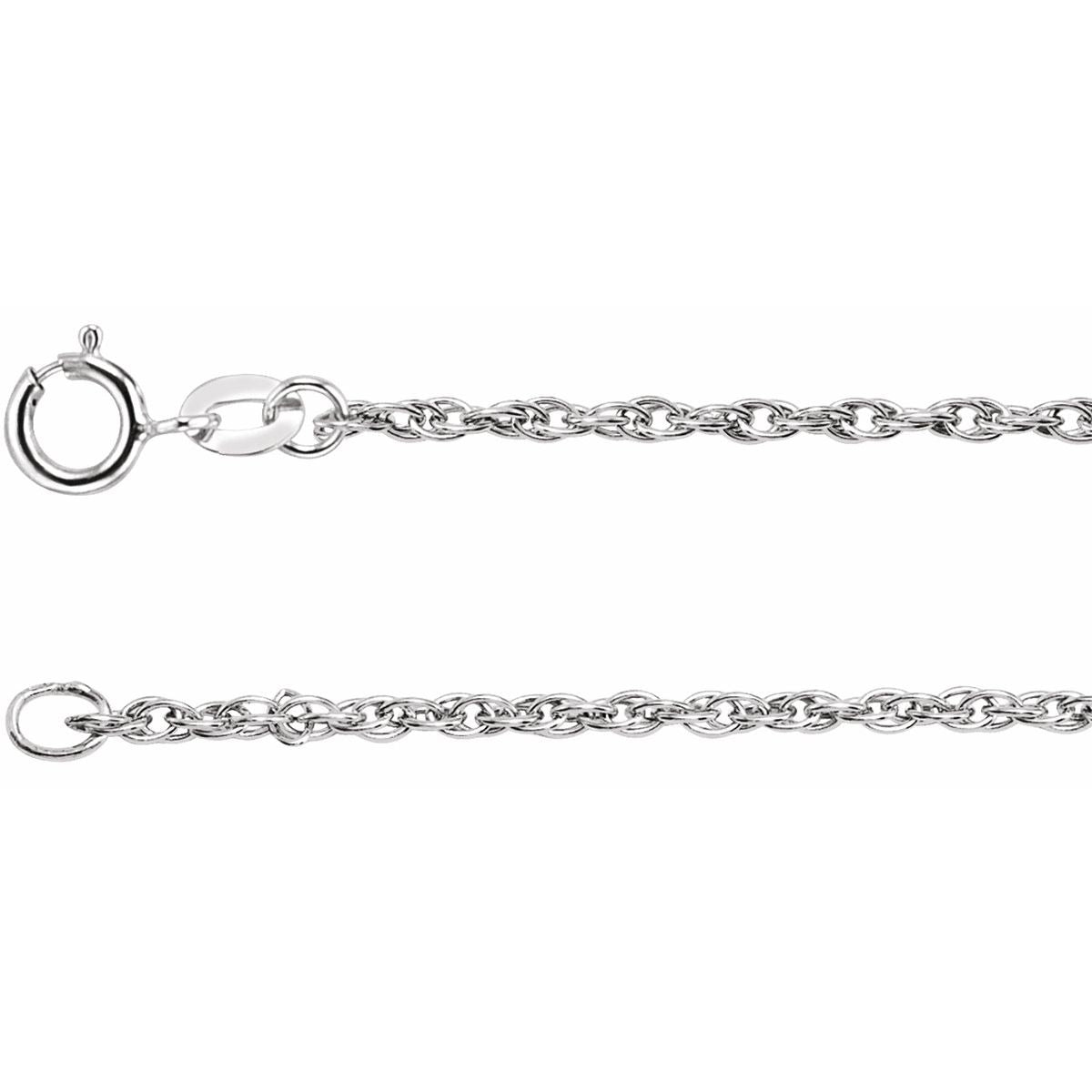 1.75 mm Rope Chain Bracelet (1.5 Mm / 7 In) - 14K White Gold - Series CH70