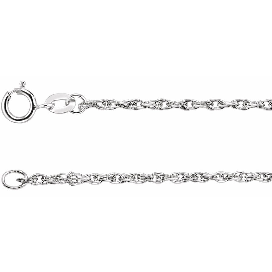 1.75 mm Rope Chain Bracelet (1.5 Mm / 7 In) - 14K White Gold - Series CH70