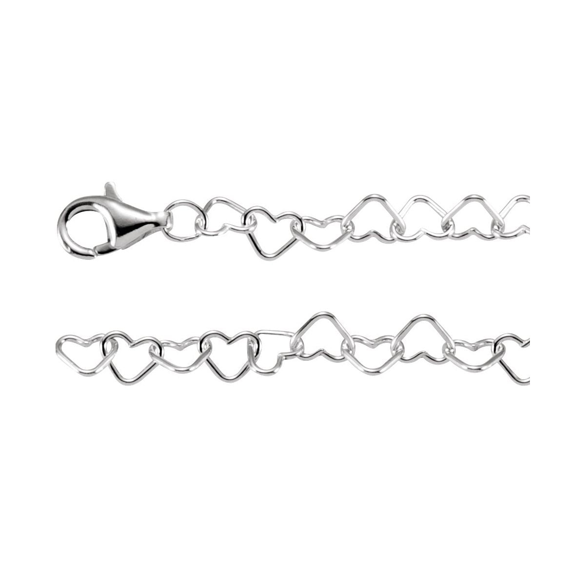 4.5 mm Heart Chain Bracelet (4.5 Mm / 7 1/4 In) - Series CH805