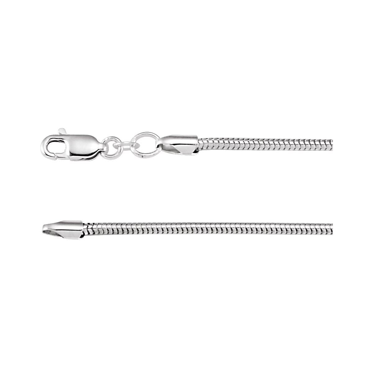 1 mm Round Snake Chain Bracelet (2 Mm / 7 In) - Series CH704