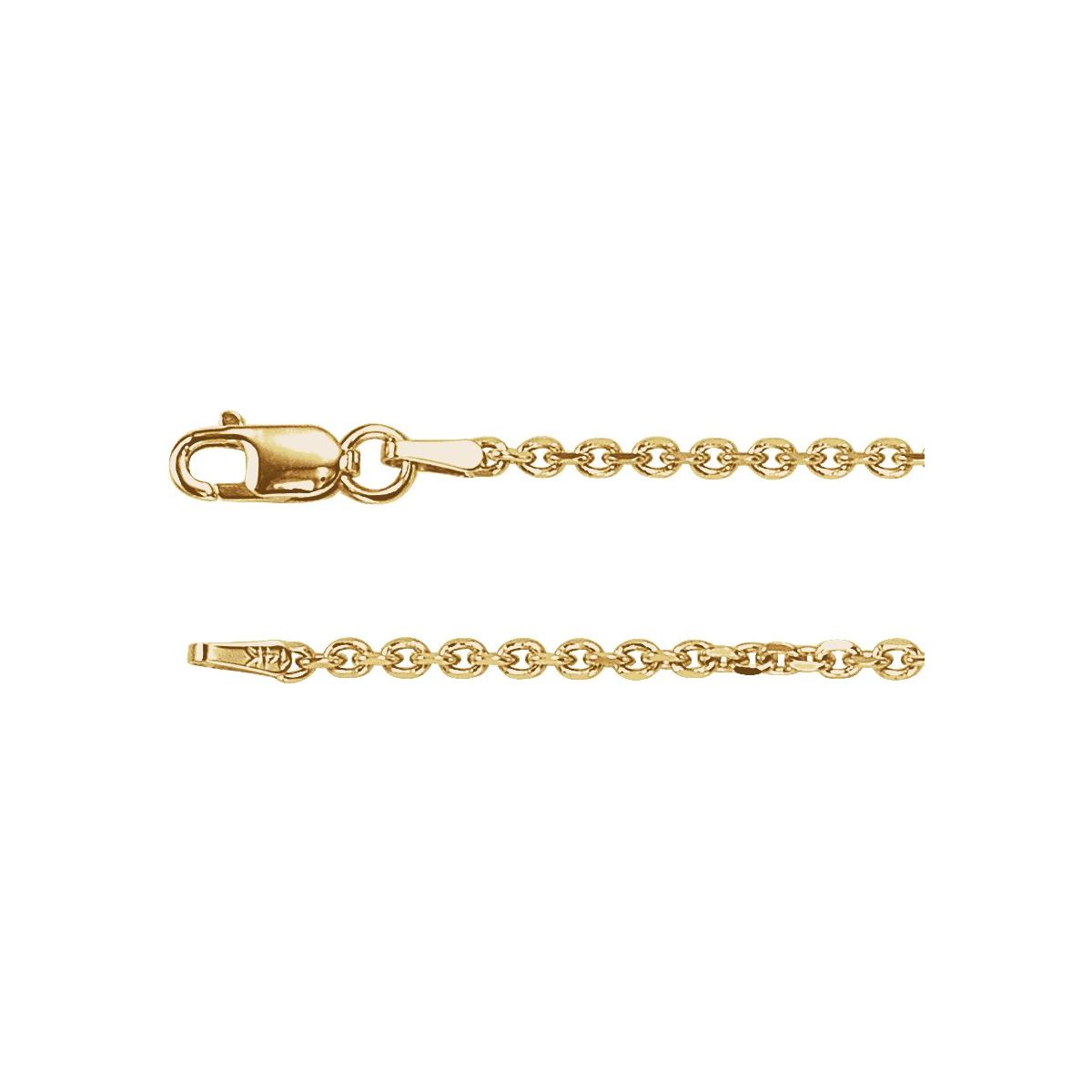 1.75 mm Diamond-Cut Cable Chain Bracelet (1.75 Mm / 7 In) - 14K Yellow Gold - Series CH125