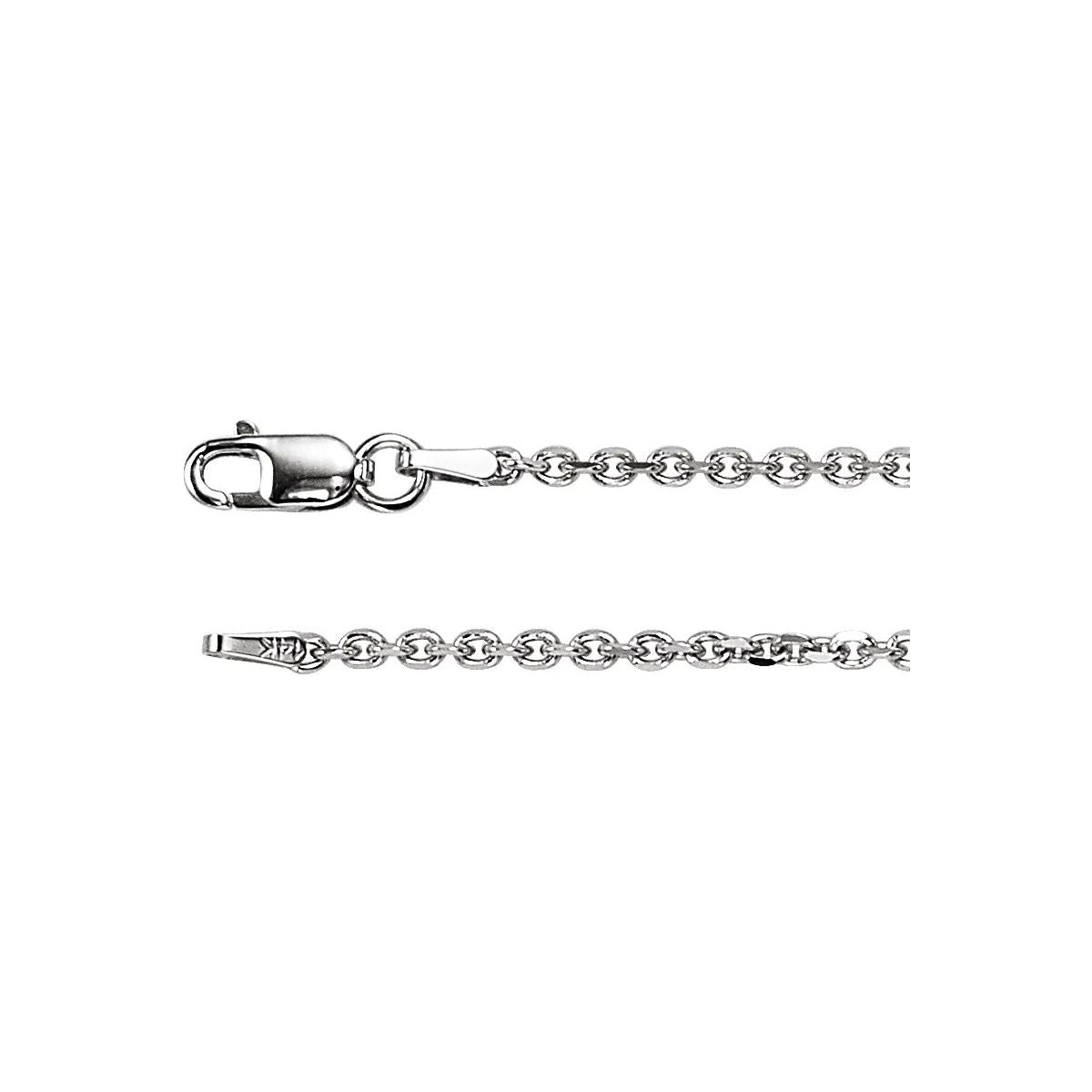 1.75 mm Diamond-Cut Cable Chain Bracelet (1.75 Mm / 7 In) - 14K White Gold - Series CH125