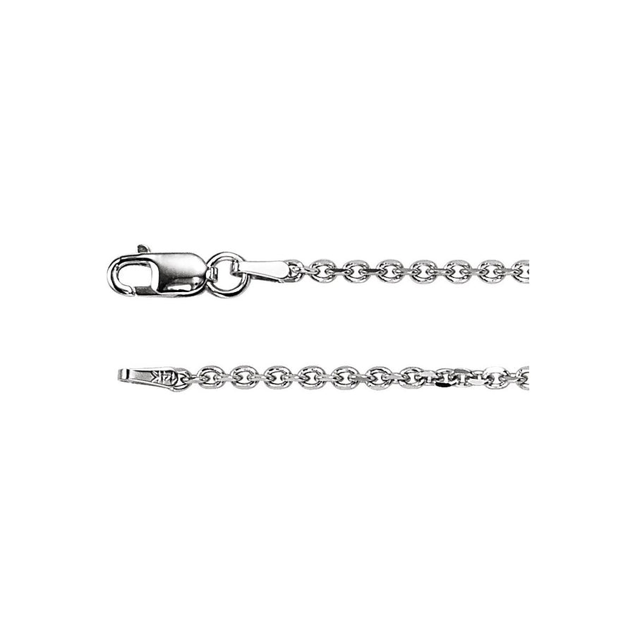 1.75 mm Diamond-Cut Cable Chain Bracelet (1.75 Mm / 7 In) - 14K White Gold - Series CH125