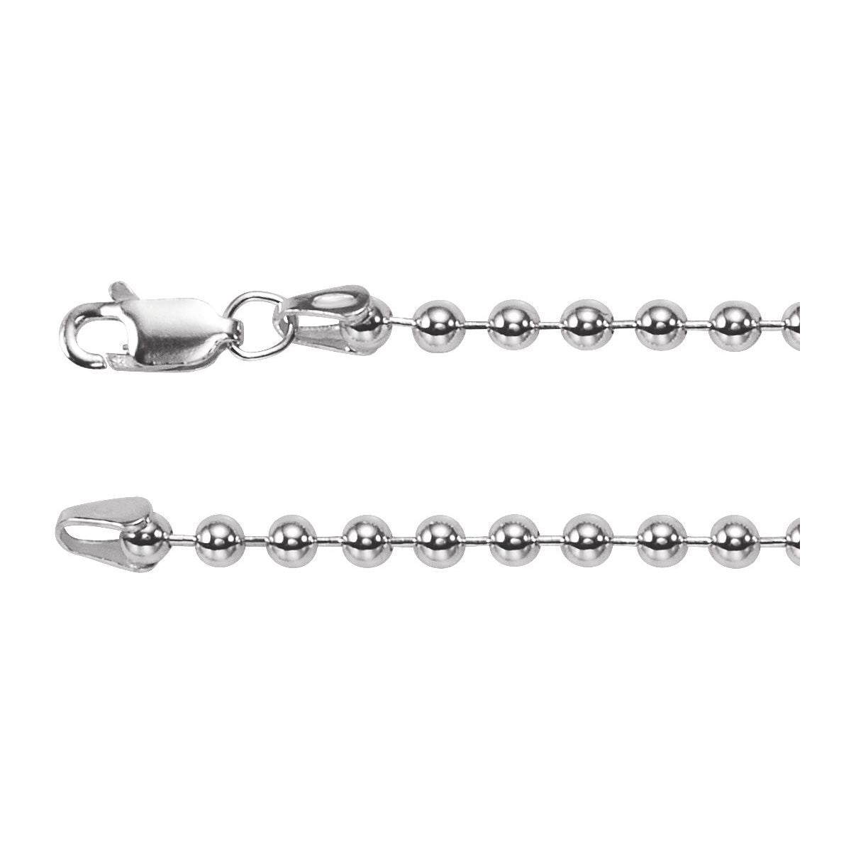 Hollow Bead Chain Bracelet (3 Mm / 7 In) - Sterling Silver - Series CH438