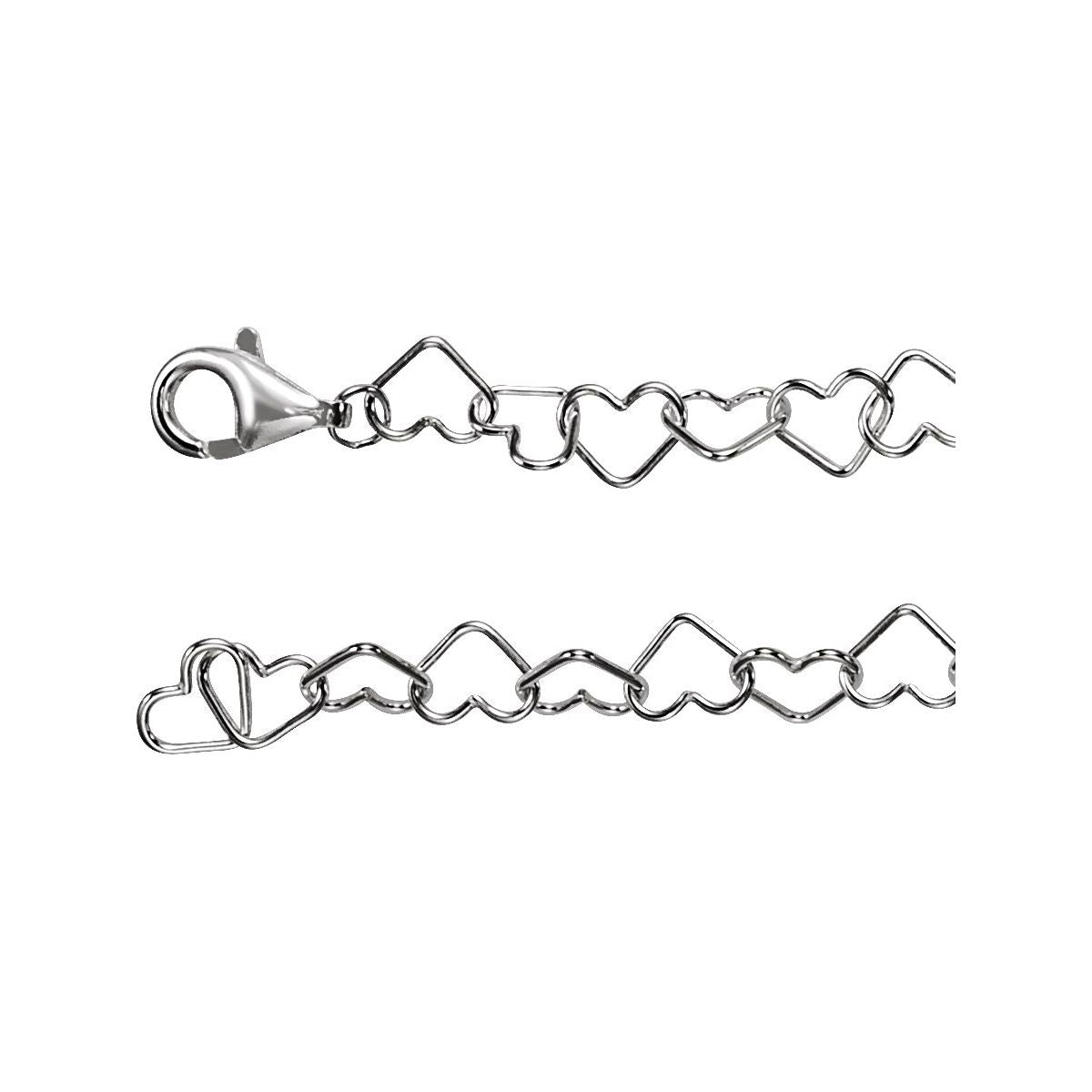 4.5 mm Heart Chain Bracelet (6 Mm / 7 1/4 In) - Series CH804