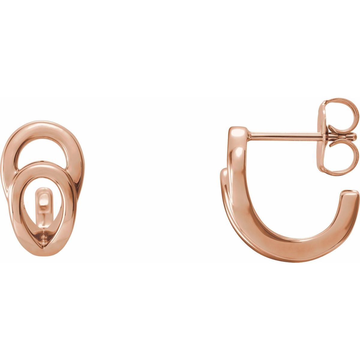 Geometric J-Hoop Earrings