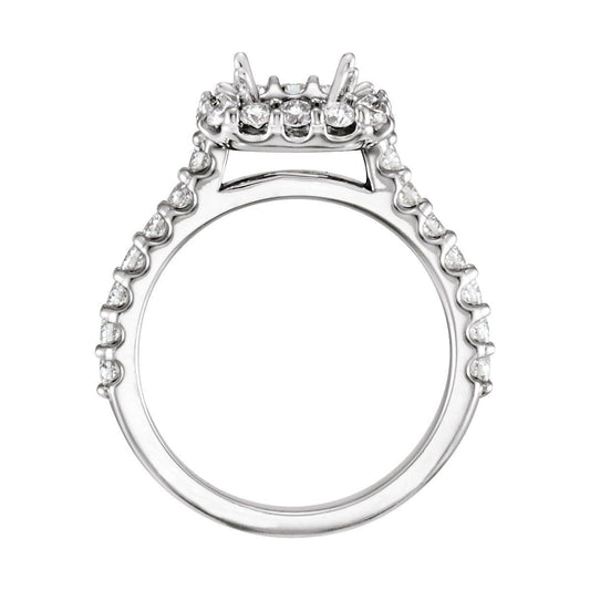 Square Halo-Style Engagement Ring Semi-Mount - gallery - Series 68212