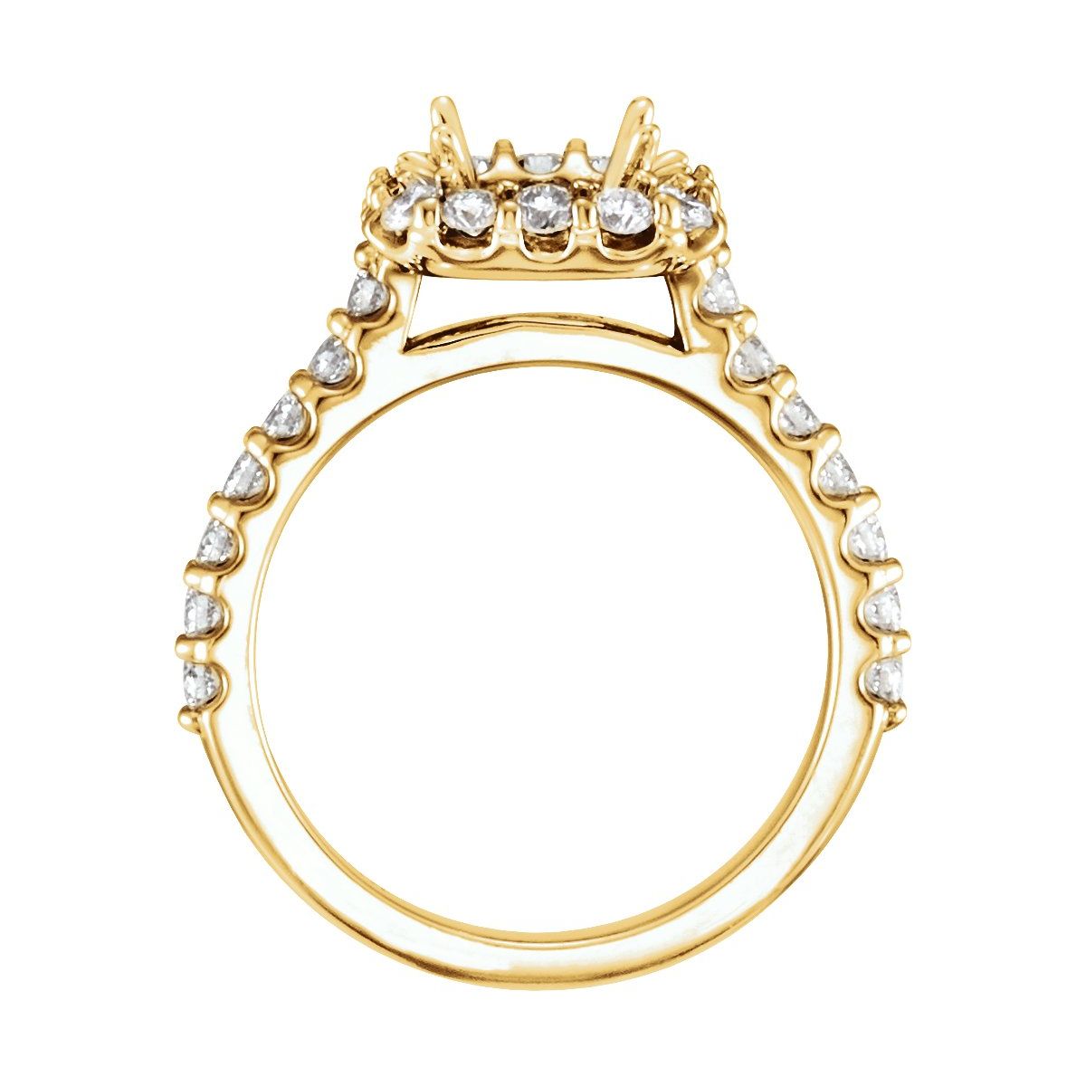 Square Halo-Style Engagement Ring Semi-Mount - gallery - Series 68212