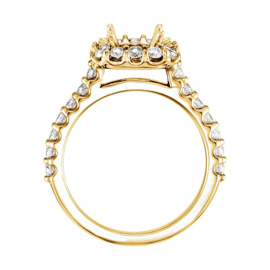 Square Halo-Style Engagement Ring Semi-Mount - gallery - Series 68212