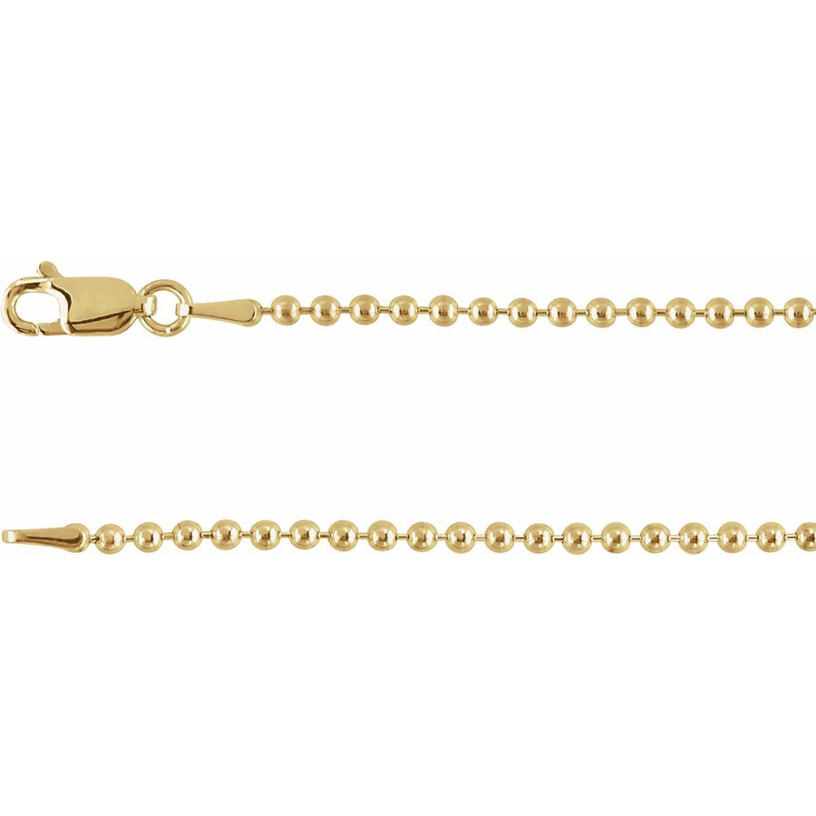 Hollow Bead Chain Bracelet (2 Mm / 7 In) - 14K Yellow Gold-Filled - Series CH437