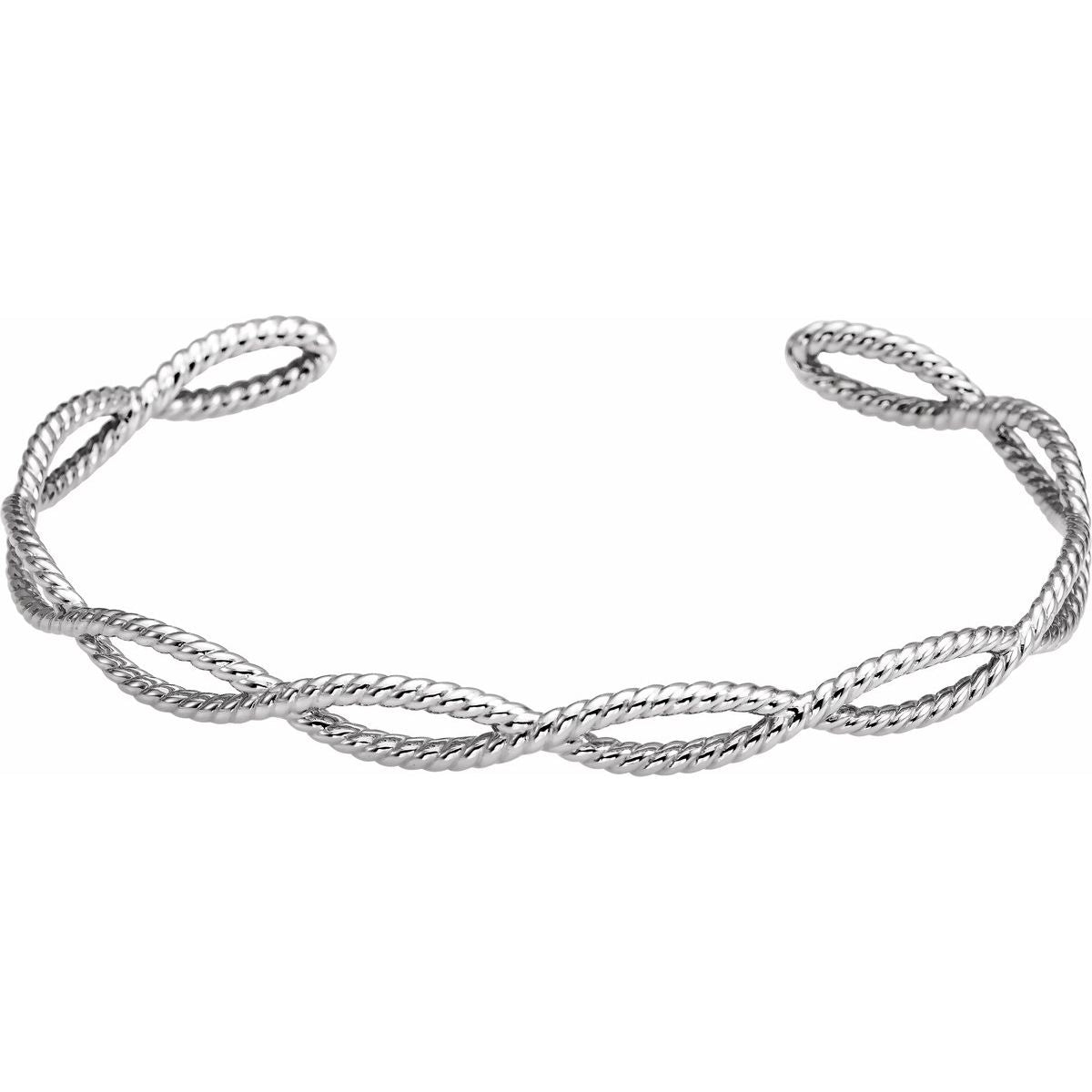 Rope Cuff Bracelet - Sterling Silver - Series BRC760