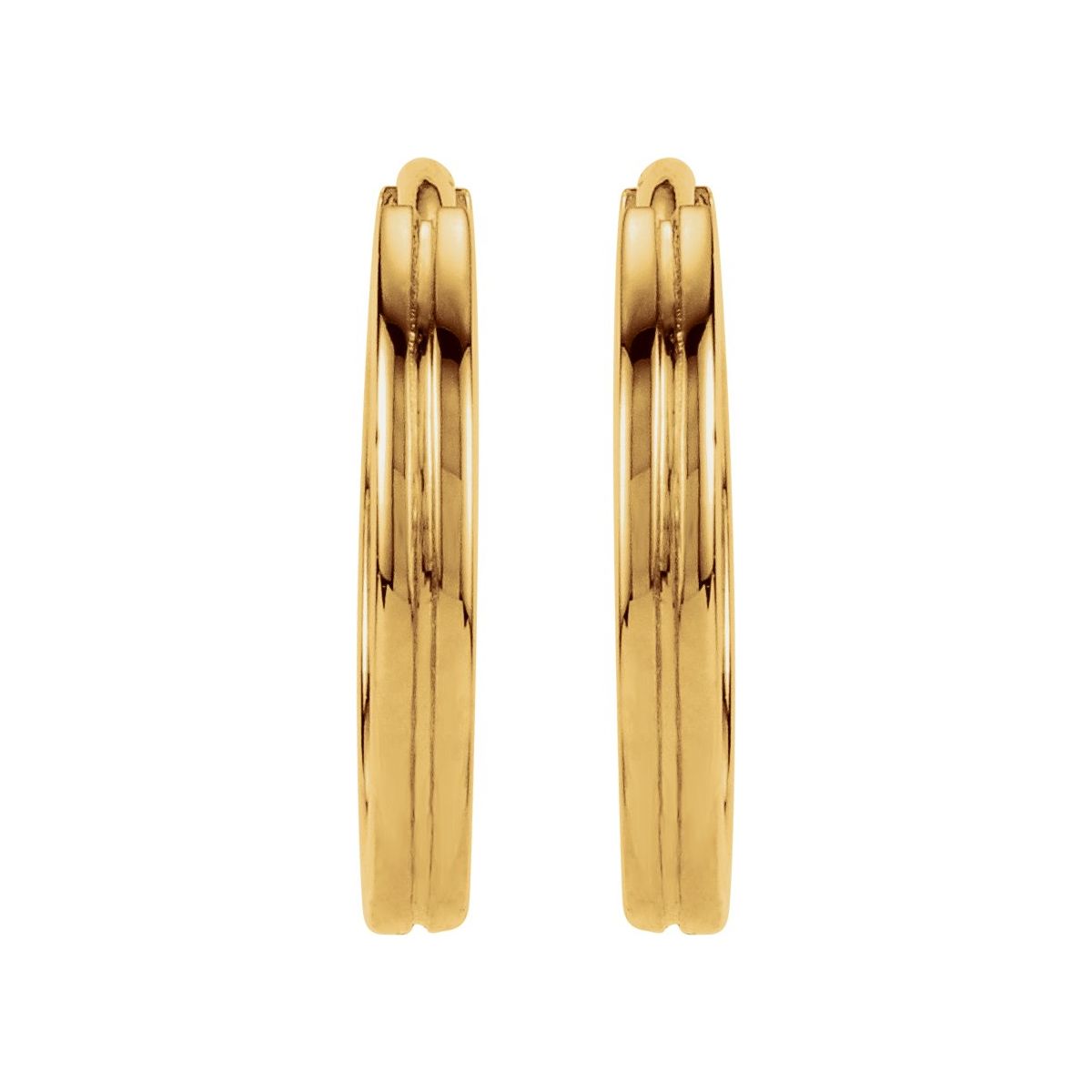 Grooved Huggie Hoop Earrings (10.3 Mm)