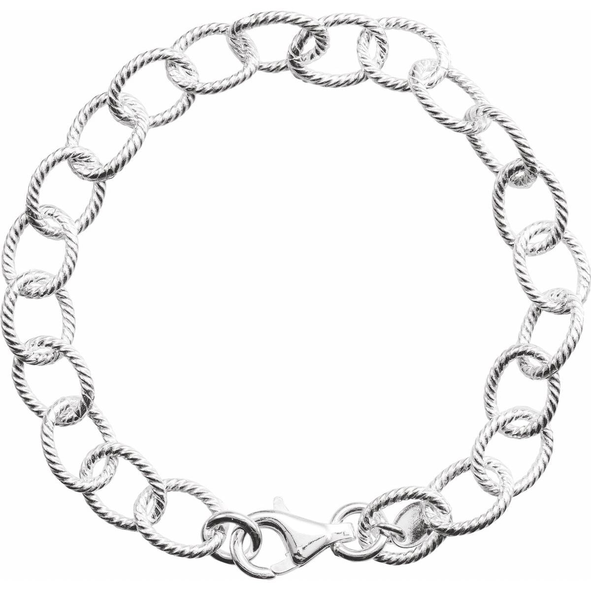 8 mm Knurled Cable Chain Bracelet (8 Mm / 7 In) - gallery - Series CH1063