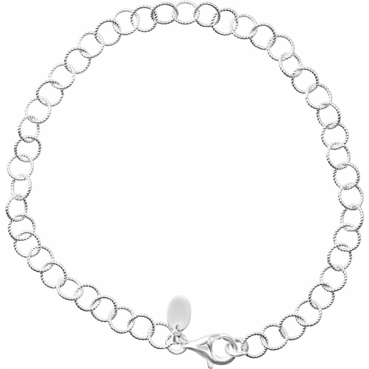 4.6 mm Knurled Rolo Chain Bracelet (4.6 Mm / 7 In) - gallery - Series CH1065