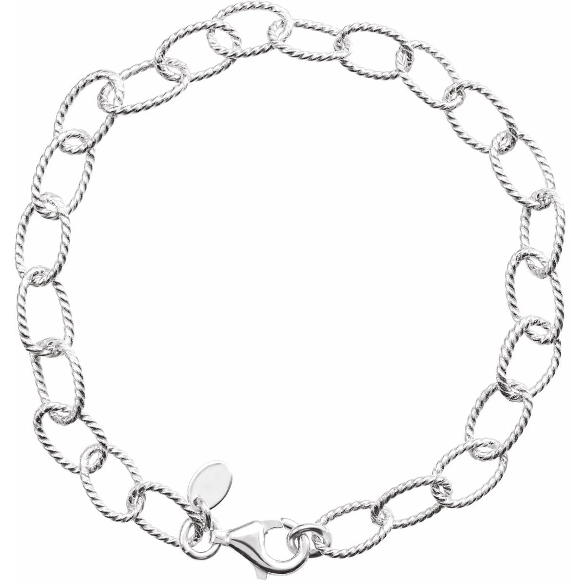 6 mm Knurled Cable Chain Bracelet (6 Mm / 7 In) - gallery - Series CH1064
