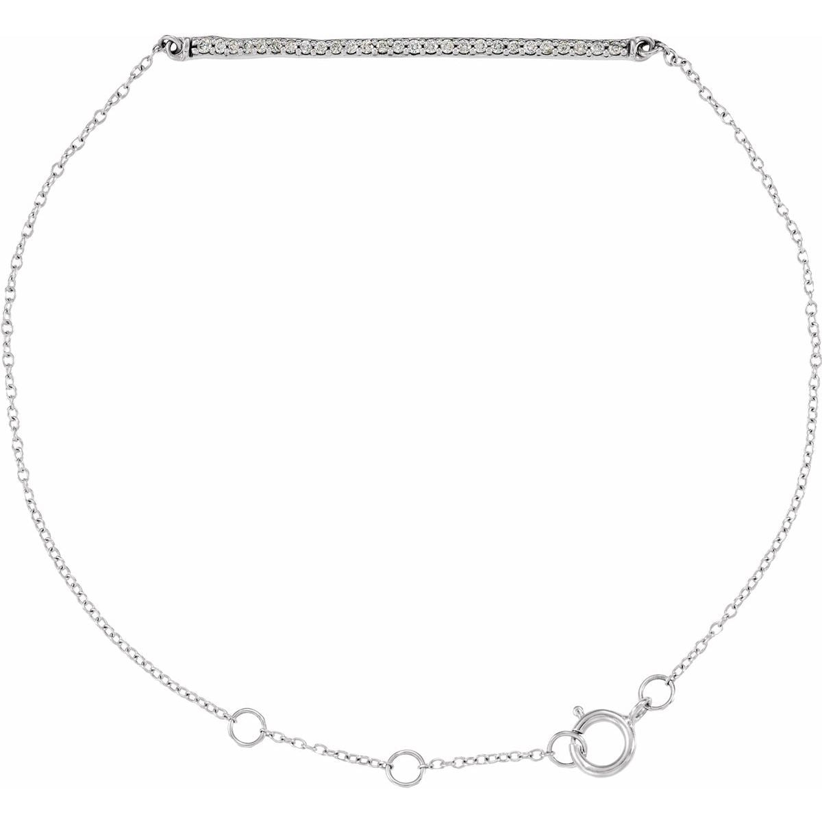Accented Bar Bracelet - 14K White Gold - Series 651089