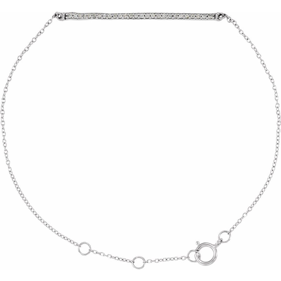 Accented Bar Bracelet - 14K White Gold - Series 651089