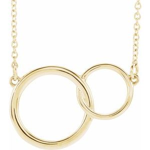 18K Yellow Gold-Plated Sterling Silver Interlocking Circle 16-18" Necklace