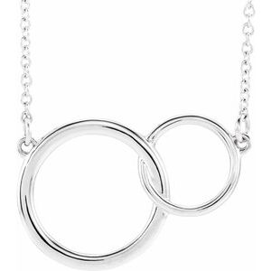 Sterling Silver Interlocking Circle 16-18" Necklace
