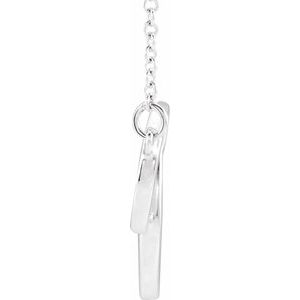 14K White Gold Interlocking Circle 16-18" Necklace